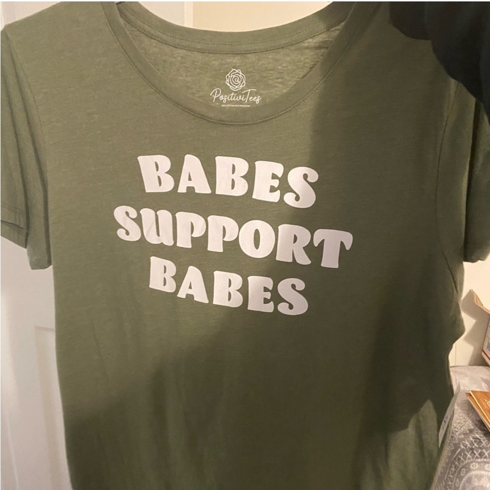 Kohl's‎ Babes Support Babes T-Shirt Olive Green Size NWT